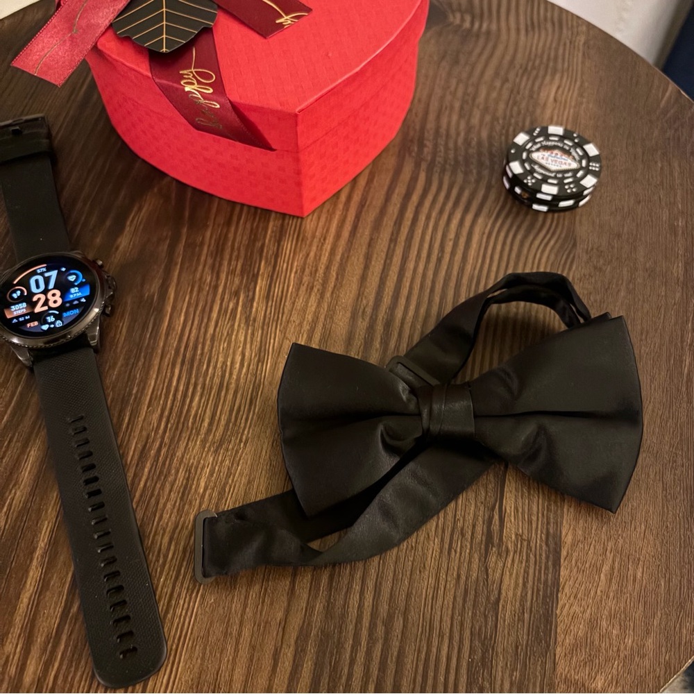 Classic Black Satin Bow Tie | Adjustable Size 11"-22"